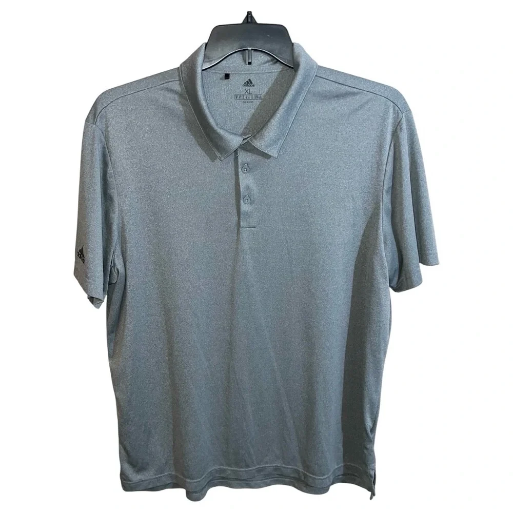 Adidas Polo Shirt Men’s XL Grey Active Short Sleeve